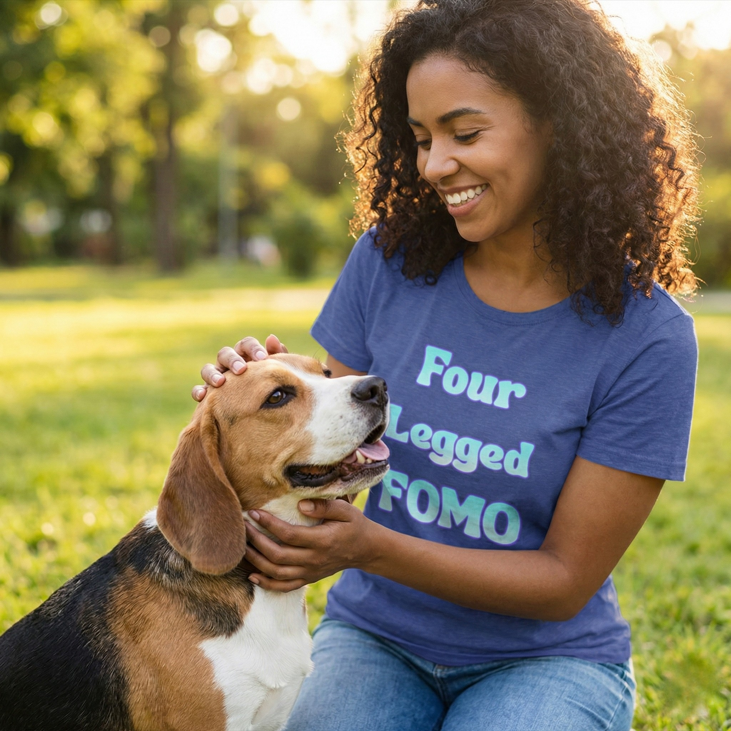 happy dog and dog owner